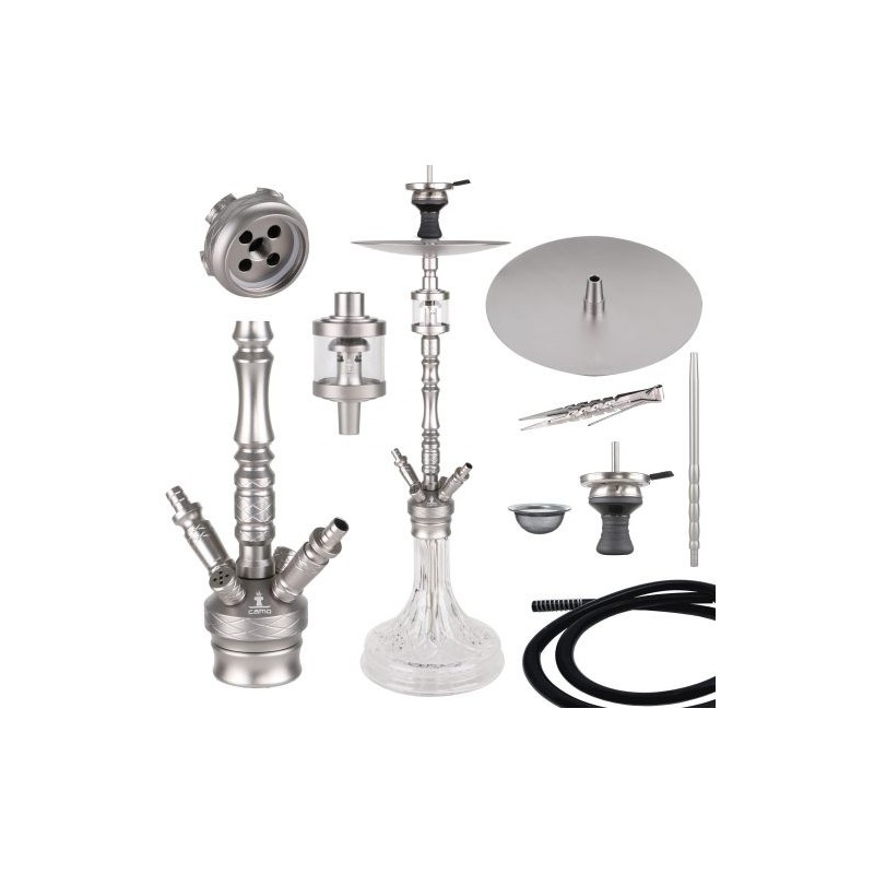 CAMO Pro Shisha Set Aluminium 84cm Grau