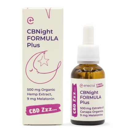 Enecta CBNight Formula PLUS Hanföl mit Melatonin, 500 mg Bio-Hanfextrakt, (30 ml)