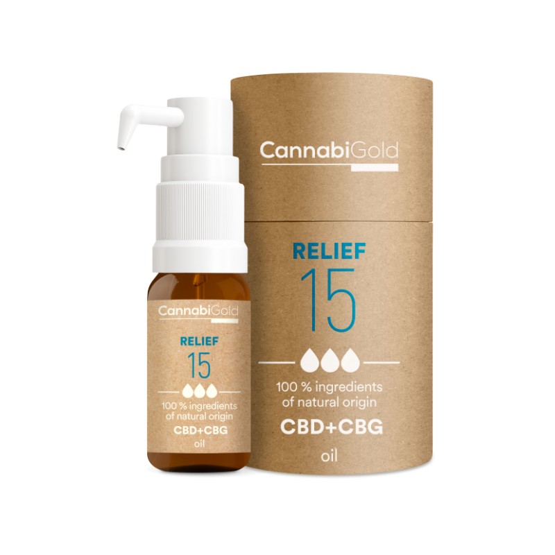 CannabiGold Öl Relief 15 % (13,5 % CBD, 1,5 % CBG), 1800 mg, (12 ml)