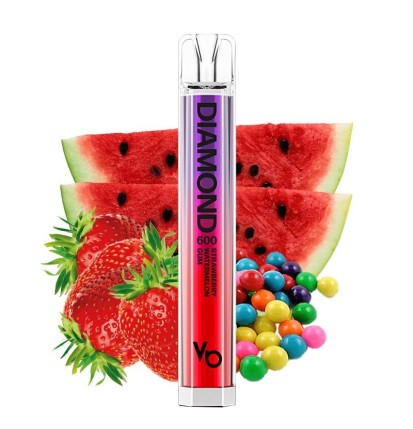 Vapes Bars - Diamond 600 - Strawberry Watermelon Gum - 20mg/ml (Kindersicherung)