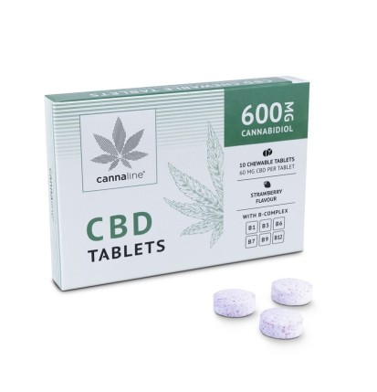 Cannaline CBD Tabletten mit B-Komplex, 600 mg CBD, 10 x 60 mg