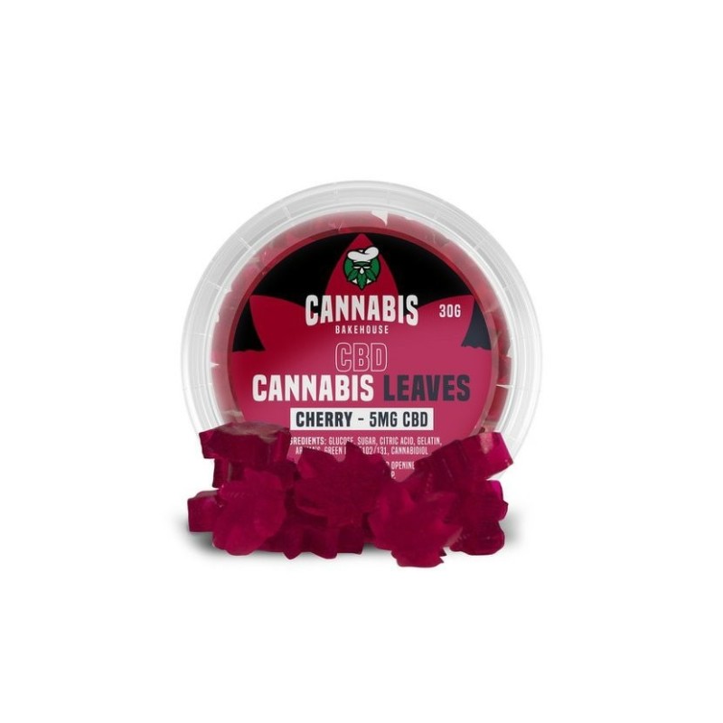 Cannabis Bakehouse - CBD Gummy Leaves Cherry, 10 Stück x 5mg CBD