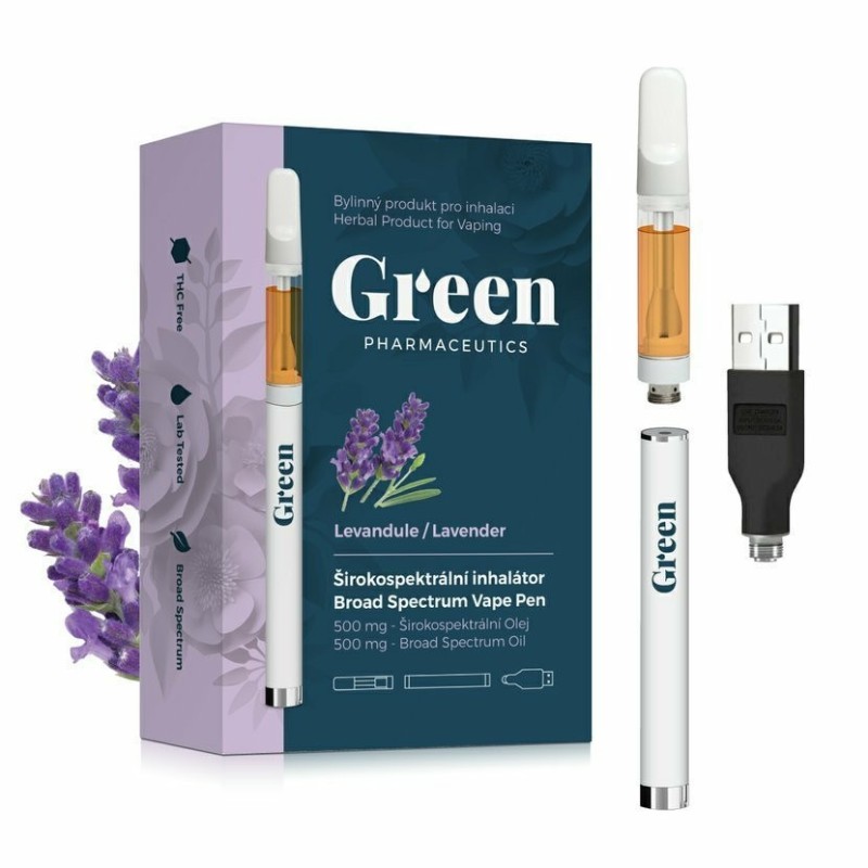 Green Pharmaceutics Breitspektrum-Inhalationsset - Lavendel, 500 mg CBD (1ml)