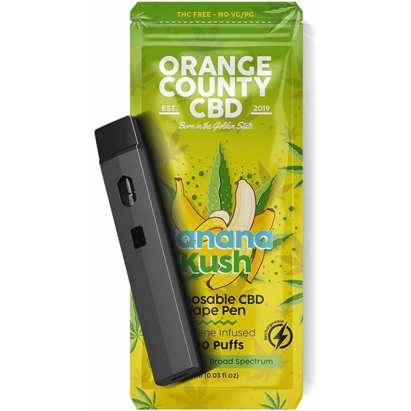 Orange County CBD Vape Pen Banana Kush, 600mg CBD, 1ml