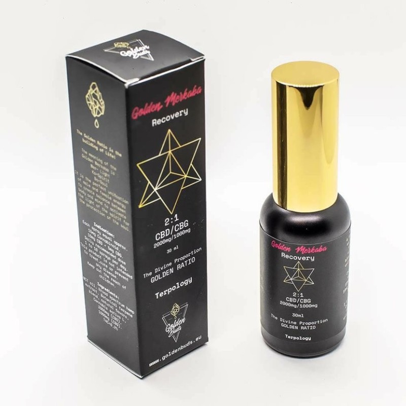 Golden Buds 'Golden Merkaba' (Recovery) Spray, 10%, 2000 mg CBD / 1000 mg CBG, 30 ml