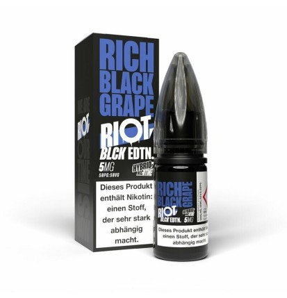 Riot Salt - Black Edition - Rich Black Grape - Hybrid Nic Salt - 10ml