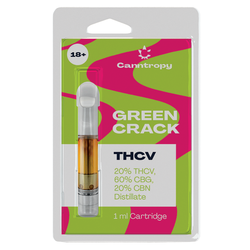 Canntropy THCV Cartridge Green Crack - 20% THCV, 60% CBG, 20% CBN, (1ml)