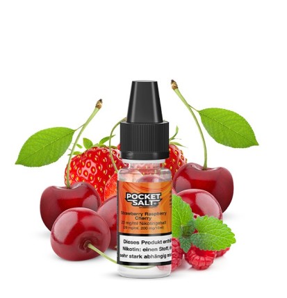 POCKET SALT Strawberry Raspberry Cherry Nikotinsalz Liquid 10 ml