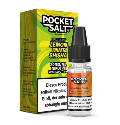 POCKET SALT Lemon Mint Shisha Nikotinsalz Liquid 10 ml