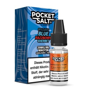 Drip Hacks POCKET SALT Blue Razzberry Sherbet Nikotinsalz Liquid 10 ml