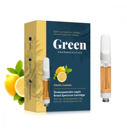 Green Pharmaceutics Breitspektrum-Kartusche für Inhalator - Zitrone, 500 mg CBD