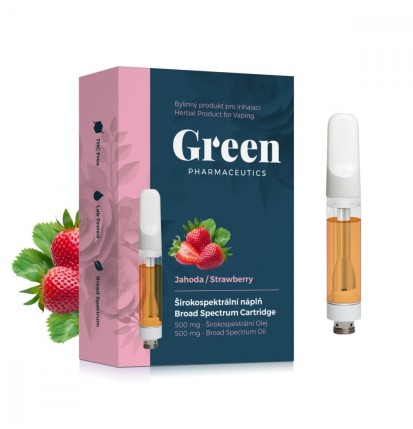 Green Pharmaceutics Breitspektrum-Kartusche für Inhalator - Erdbeere, 500 mg CBD