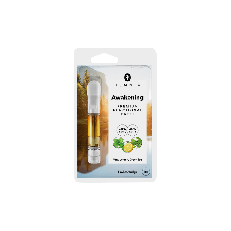 Hemnia Patrone Awakening – 60 % CBG, 40 % CBD, Zitrone, Minze, grüner Tee, 1 ml