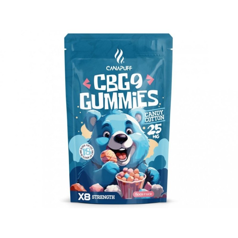 CanaPuff CBG9 Gummies Candy Cotton, 5 Stück x 25 mg CBG9, 125 mg