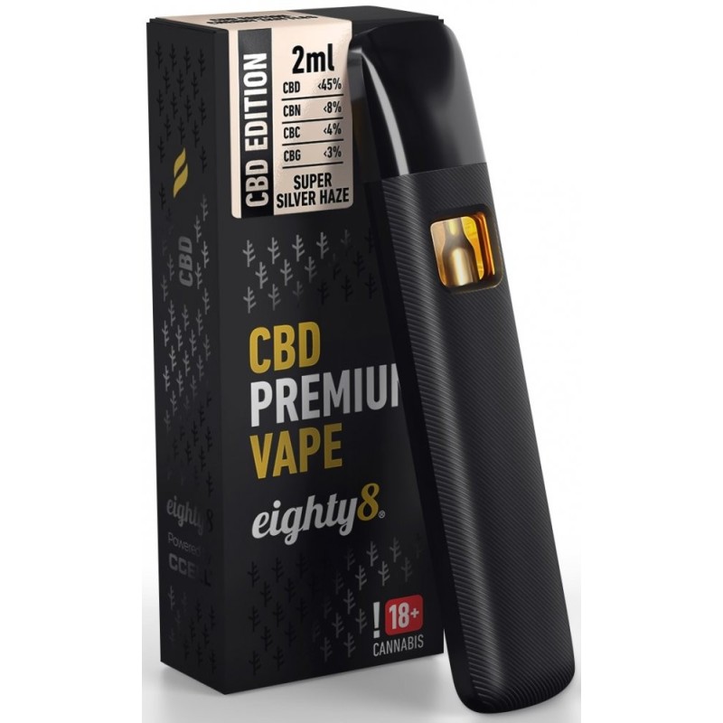 Eighty8 CBD Vape Pen Premium Super Silver Haze, 45 % CBD, 2 ml