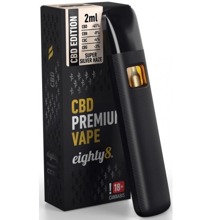 Eighty8 CBD Vape Pen Premium Super Silver Haze, 45 % CBD, 2 ml