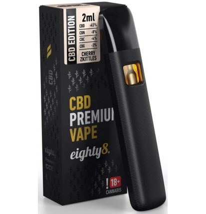 Eighty8 CBD Vape Pen Premium Cherry Zkittles, 45 % CBD, 2 ml