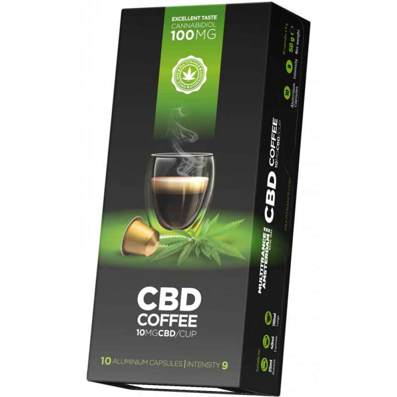 CBD-Kaffeekapseln (10 mg CBD) – Karton (10 Schachteln)