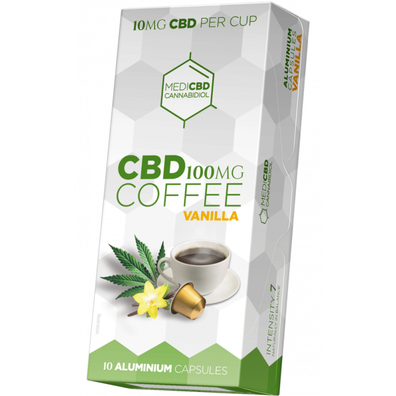 MediCBD Vanille-Kaffee-Kapseln (10 mg CBD) – Karton (10 Schachteln)