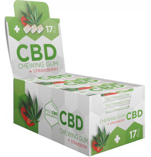 Multitrance MediCBD Erdbeer CBD Kaugummi (17mg CBD), 24 Schachteln im 