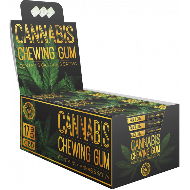 Cannabis Sativa Kaugummi (17mg CBD), 24 Schachteln im Display