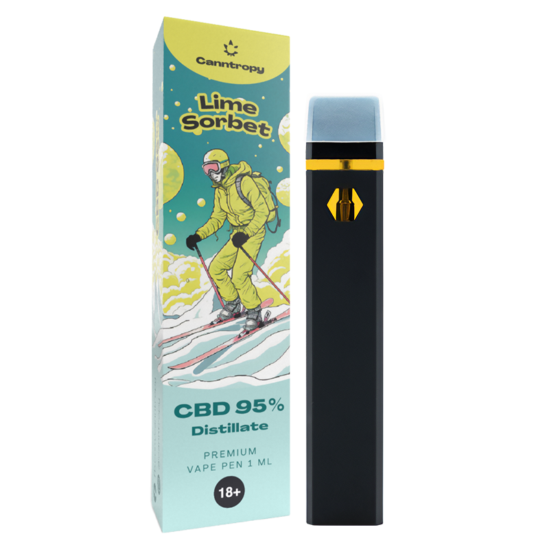 Canntropy CBD Einweg-Vape-Pen Limettensorbet, CBD 95 %, 1 ml