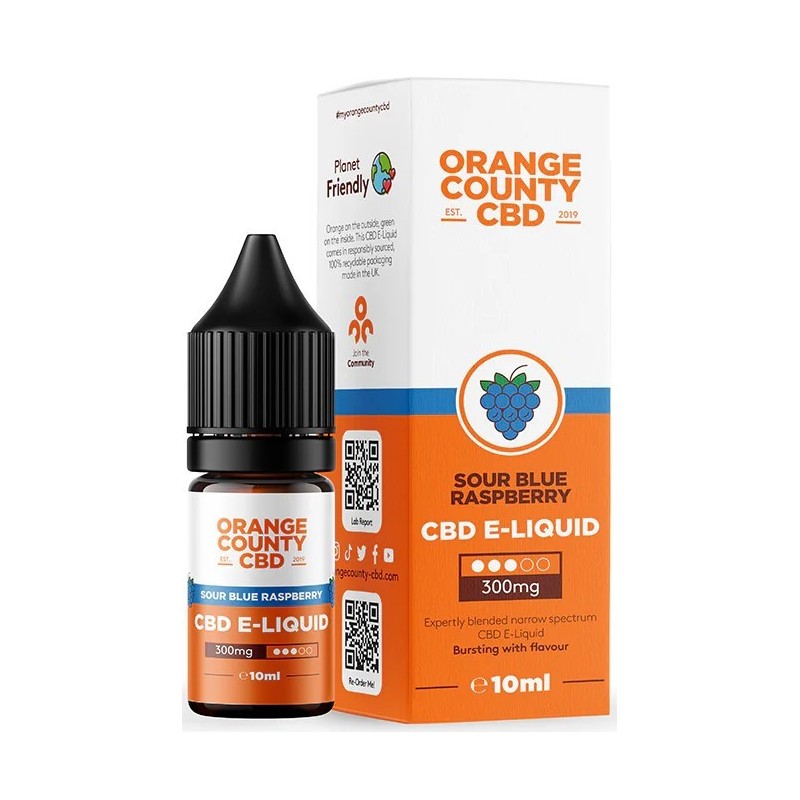 Orange County CBD E-Liquid Saure Blaue Himbeere, CBD 300 mg, 10 ml