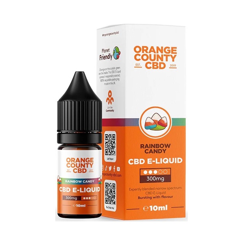 Orange County CBD E-Liquid Rainbow Candy, CBD 300 mg, 10 ml