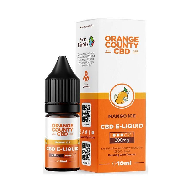 Orange County CBD E-Liquid Mango Ice, CBD 300 mg, 10 ml