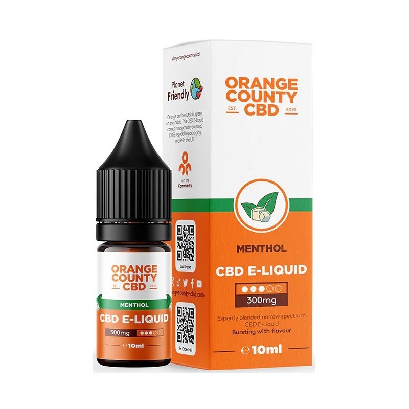 Orange County CBD E-Liquid Menthol, CBD 300 mg, 10 ml