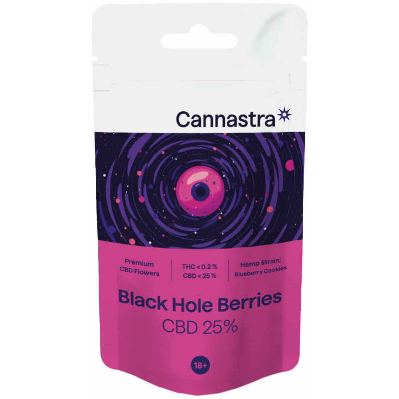 Cannastra CBD Blüten Black Hole Berries, CBD 25 %, 1 g – 100 g