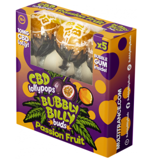 Multitrance Bubbly Billy Buds 10 mg CBD-Maracuja-Lutschbonbons mit Kau