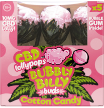 Multitrance Bubbly Billy Buds 10 mg CBD Zuckerwatte-Lollis mit Kaugumm