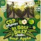 Bubbly Billy Buds 10 mg CBD Saure Apfel-Lollis mit Kaugummi darin – Geschenkbox (5 Lollis), 12 Boxen im Karton