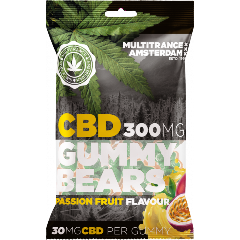 CBD-Gummibärchen mit Passionsfruchtgeschmack (300 mg), 40 Beutel im Karton