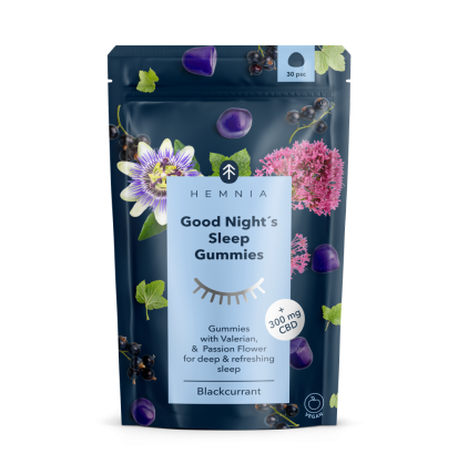 Hemnia Gute-Nacht-Schlaf-Gummis – 300 mg CBD, 30 Stück x 10 mg