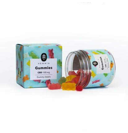 Hemnia CBD-Gummibärchen, Kirsche, Kiwi, Ananas, Erdbeere, 100 mg CBD, 20 Stück x 5 mg, 45 g