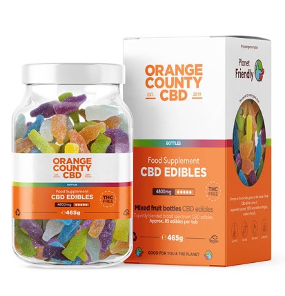 Orange County CBD Gummibärchen-Flaschen, 85 Stück, 4800 mg CBD, 465 g