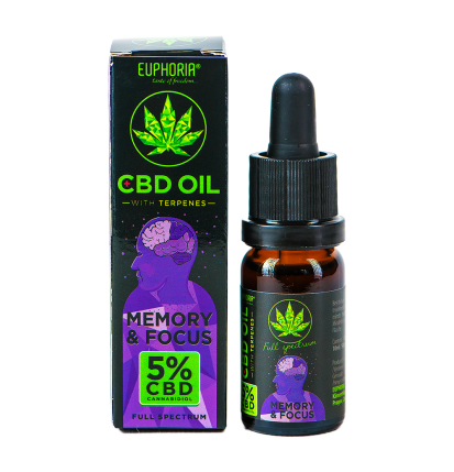 Euphoria CBD-Öl 5 % mit Terpenen, 10 ml, 500 mg – Memory & Focus