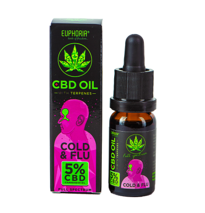 Euphoria CBD-Öl 5 % mit Terpenen, 10 ml, 500 mg – Erkältung und Grippe