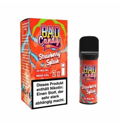 Bad Candy - Pod2Go Prefilled Pod (2 Stück) - Strawberry Splash - 20mg/ml