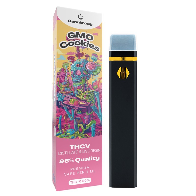 Canntropy THCV Einweg-Vape-Pen GMO Cookies Live-Harz-Terpene, THCV 96% Qualität, 1 ml