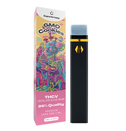 Canntropy THCV Einweg-Vape-Pen GMO Cookies Live-Harz-Terpene, THCV 96% Qualität, 1 ml