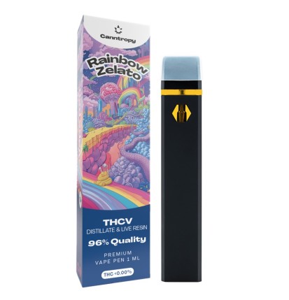 Canntropy THCV Einweg-Vape-Pen Rainbow Zelato Live-Harz-Terpene, THCV 96% Qualität, 1 ml