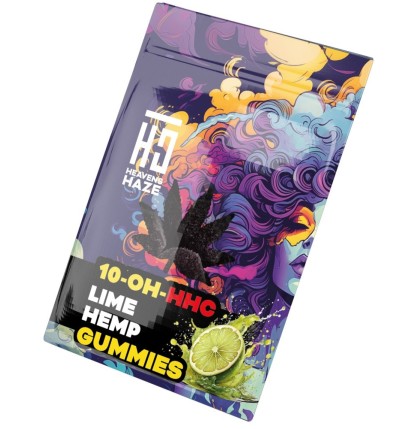 Heavens Haze 10-OH-HHC Gummies Limette Hanf, 3 Stück