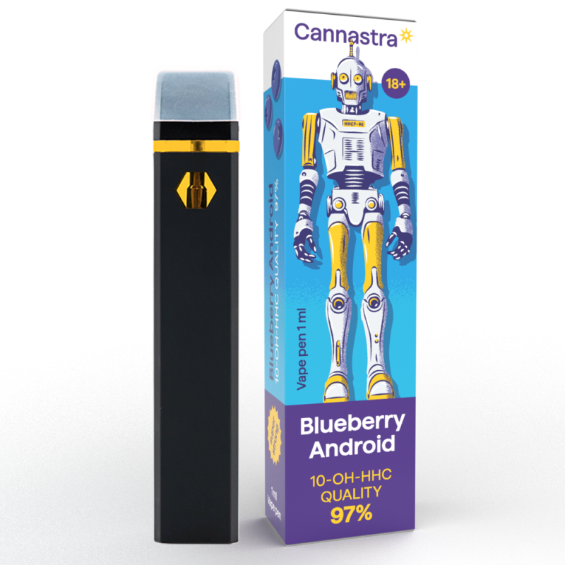 Cannastra 10-OH-HHC Vape Pen Blueberry Android, 10-OH-HHC 97% Qualität, 1ml