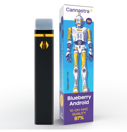 Cannastra 10-OH-HHC Vape Pen Blueberry Android, 10-OH-HHC 97% Qualität, 1ml