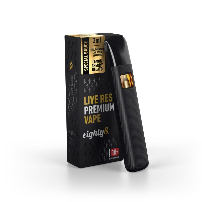 Eighty8 CBD Live Resin Vape Zitrone Kirsch Gelato, 92 % CBD, 2 ml