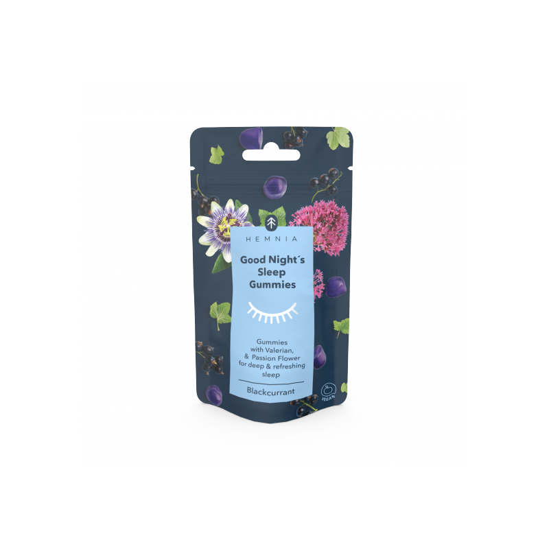 Hemnia Good Night's Sleep Gummies Schwarze Johannisbeere mit Baldrian und Passionsblume, 30 Stk