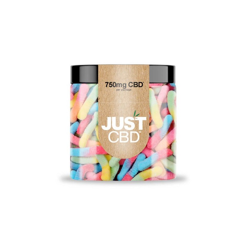 JustCBD Gummies Sour Worms 250 mg - 3000 mg CBD